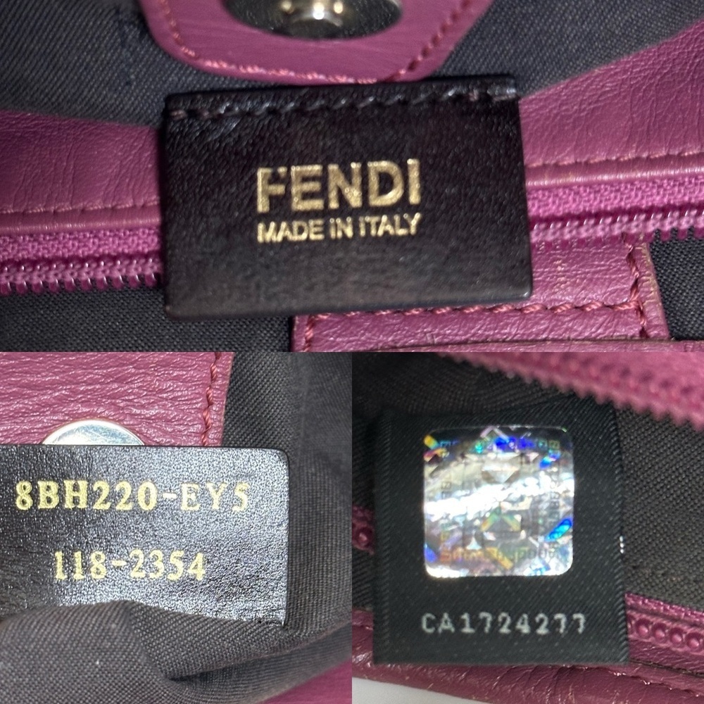 💯Authentic Fendi Zucchino Canvas and Leather Charm Shoulder Bag🍀 - Picture 13 of 17